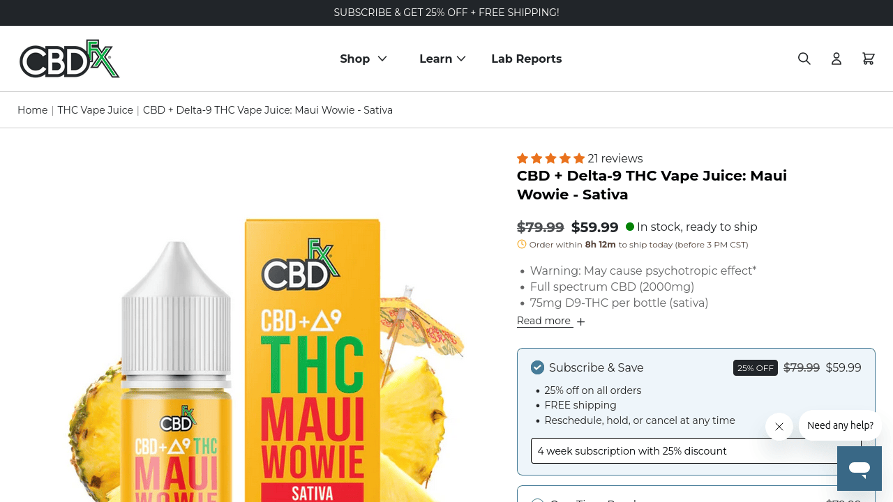 Maui Wowie Sativa Vape Juice thumbnail