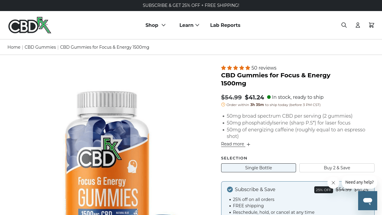 CBD Gummies for Focus & Energy thumbnail