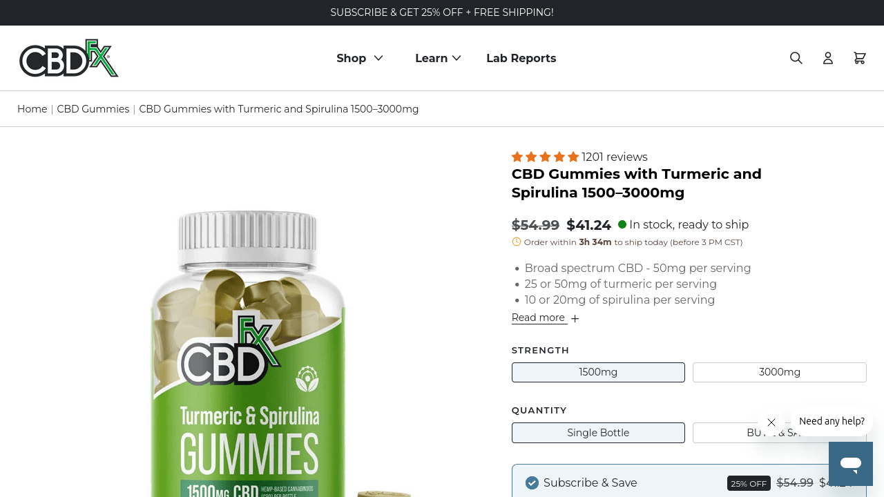 CBD Gummies with Turmeric & Spirulina thumbnail