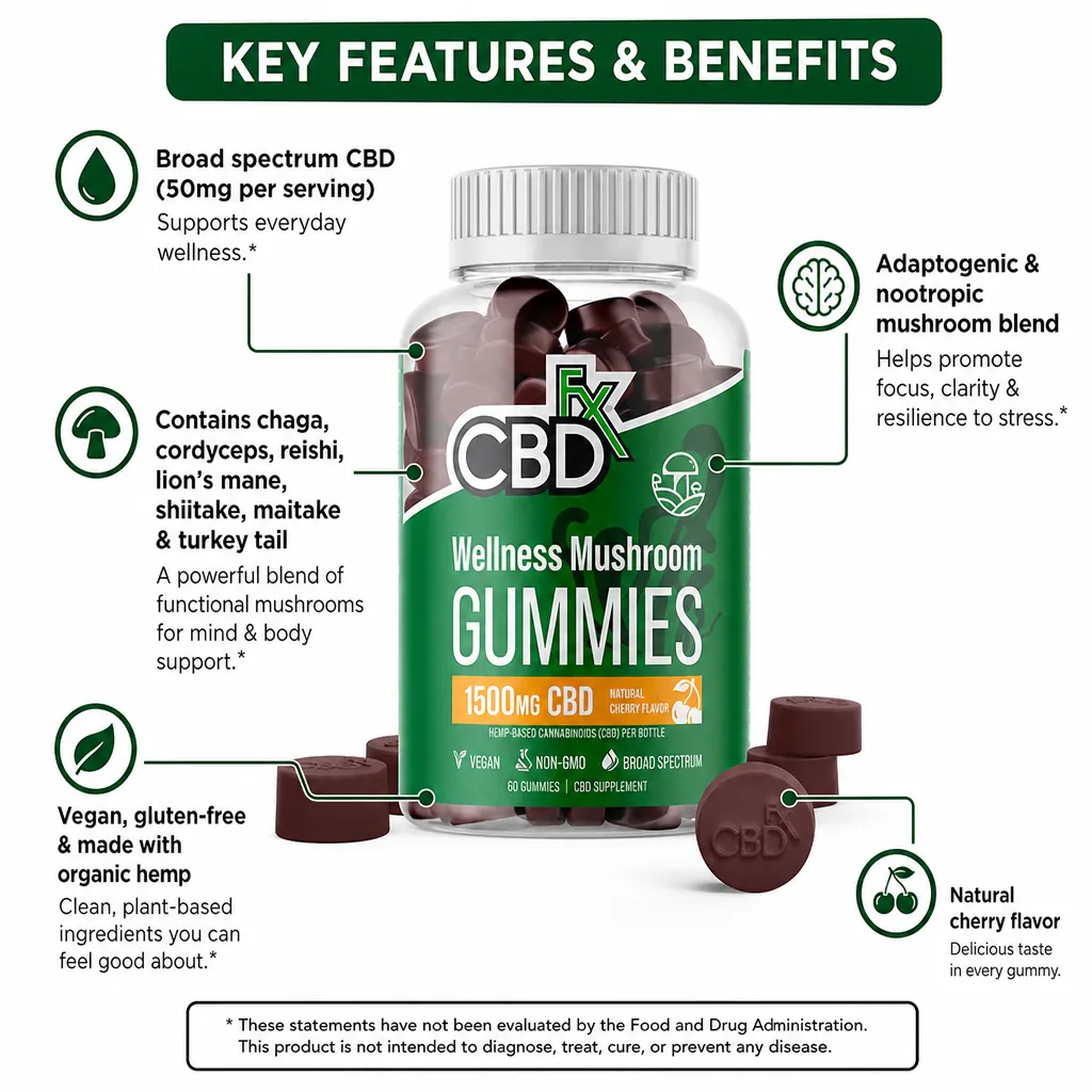 CBD Gummies With Mushrooms for Wellness thumbnail