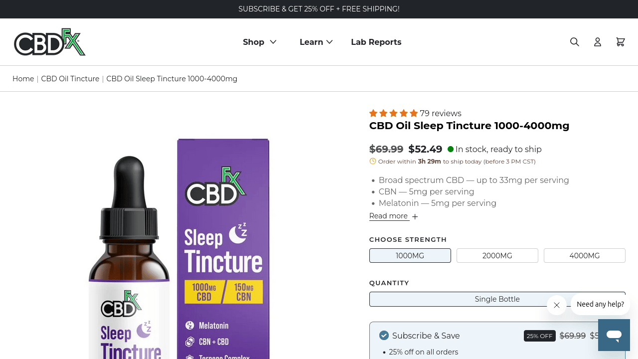 CBD Oil Sleep Tincture thumbnail
