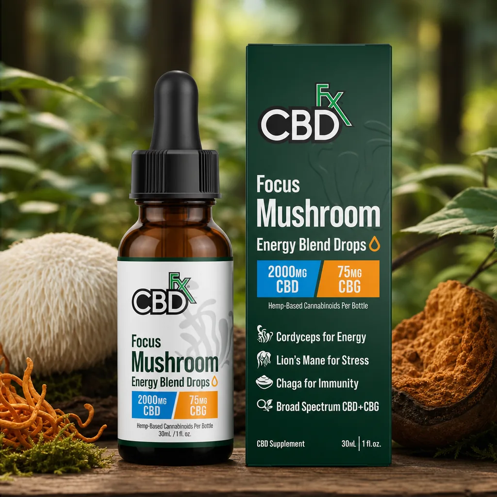 CBDfx Focus Blend Mushroom Tincture + CBG + CBD