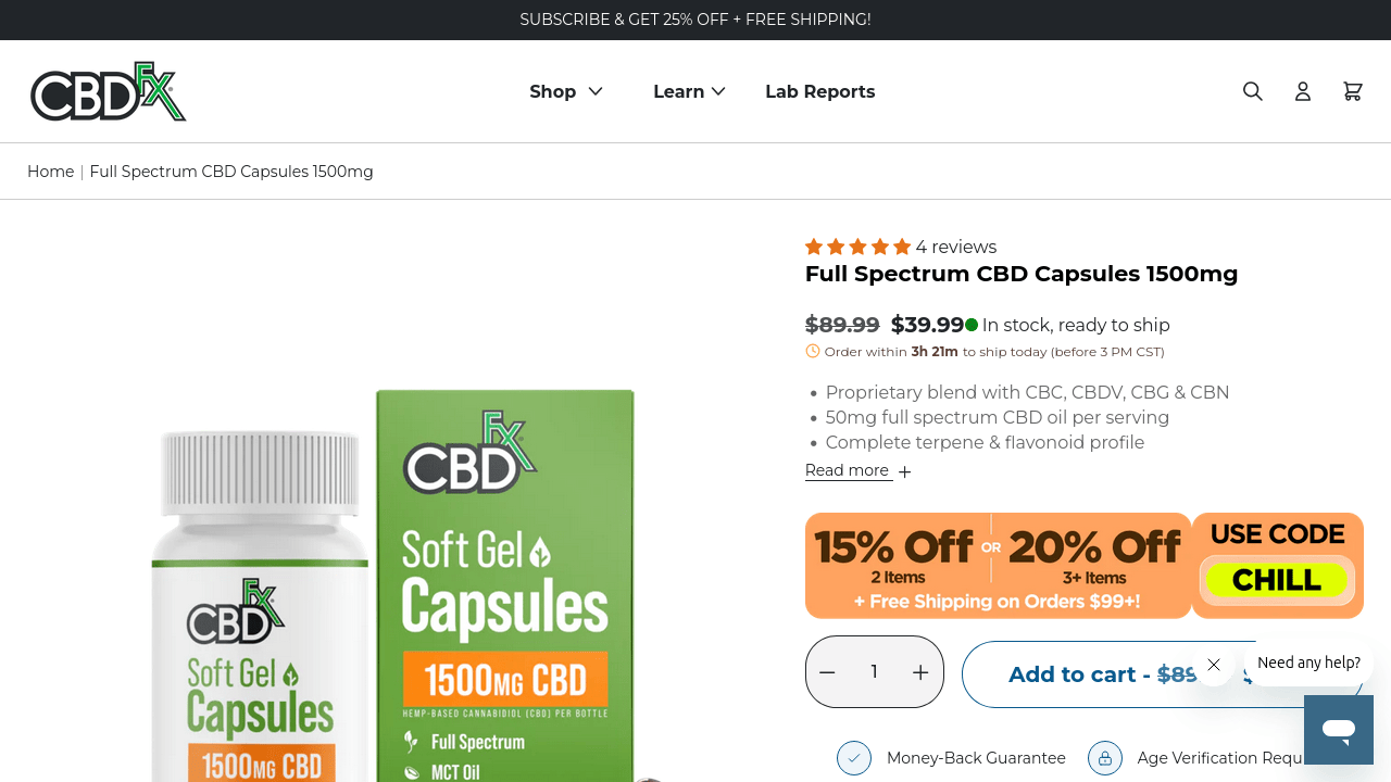 Full Spectrum CBD Capsules thumbnail