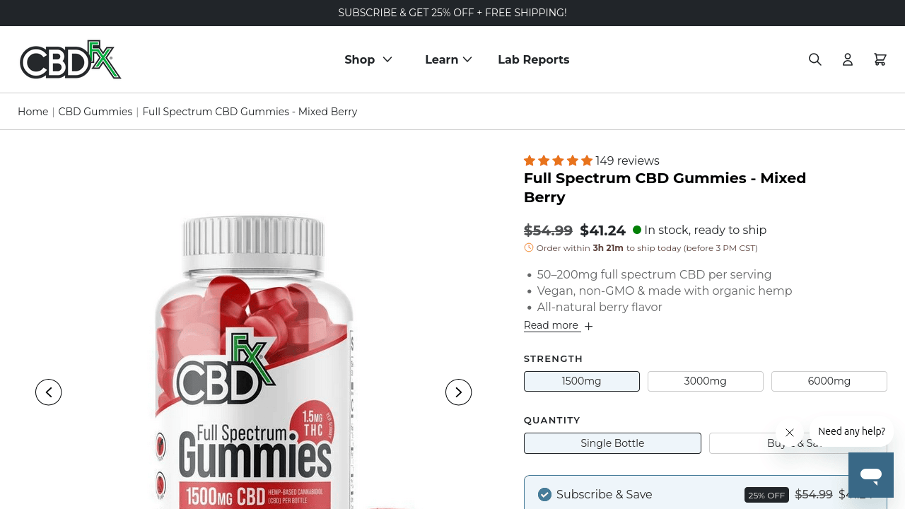 Full Spectrum CBD Gummies - Mixed Berry thumbnail