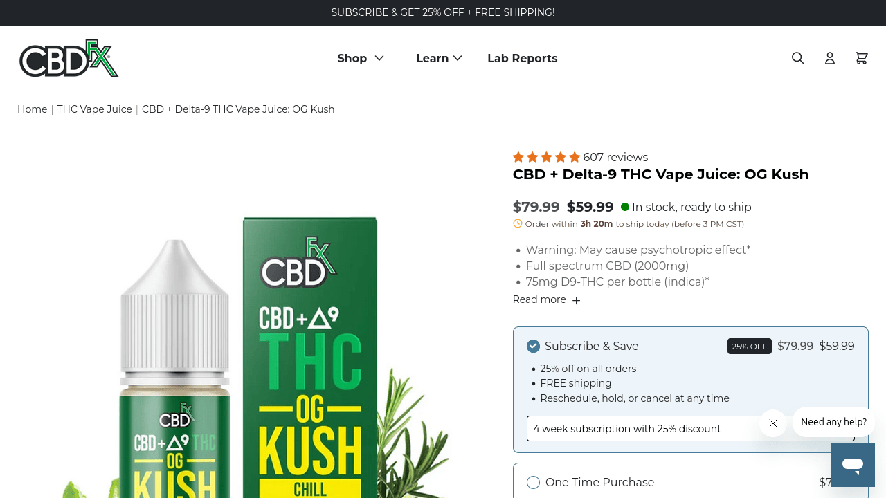 OG Kush Vape Juice thumbnail