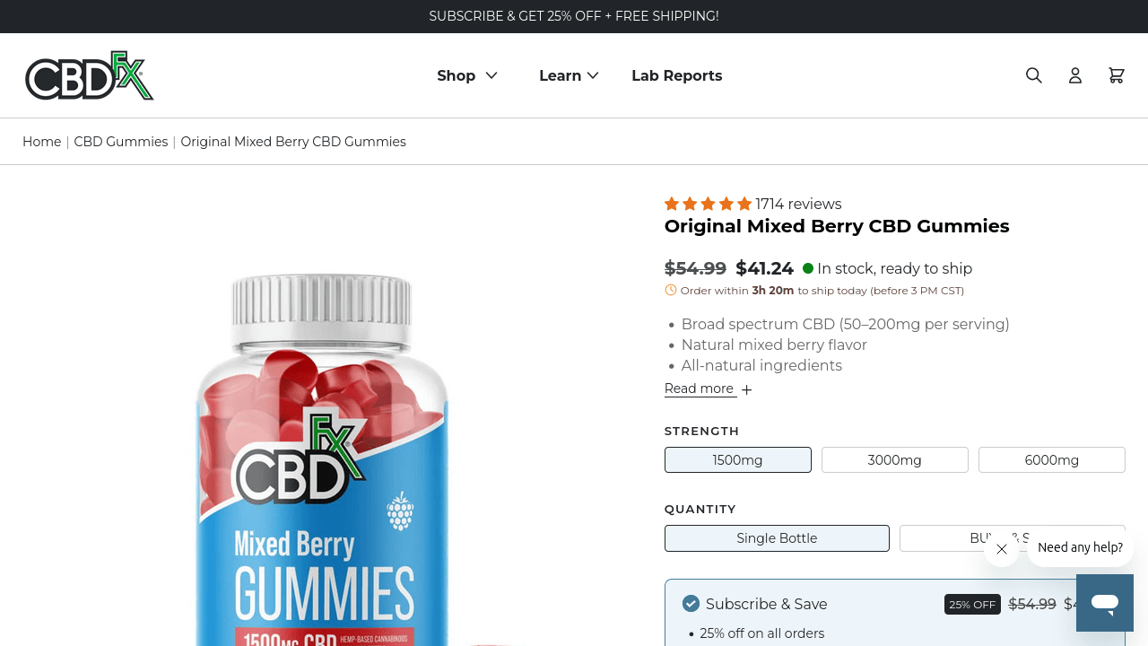 Original Mixed Berry CBD Gummies thumbnail