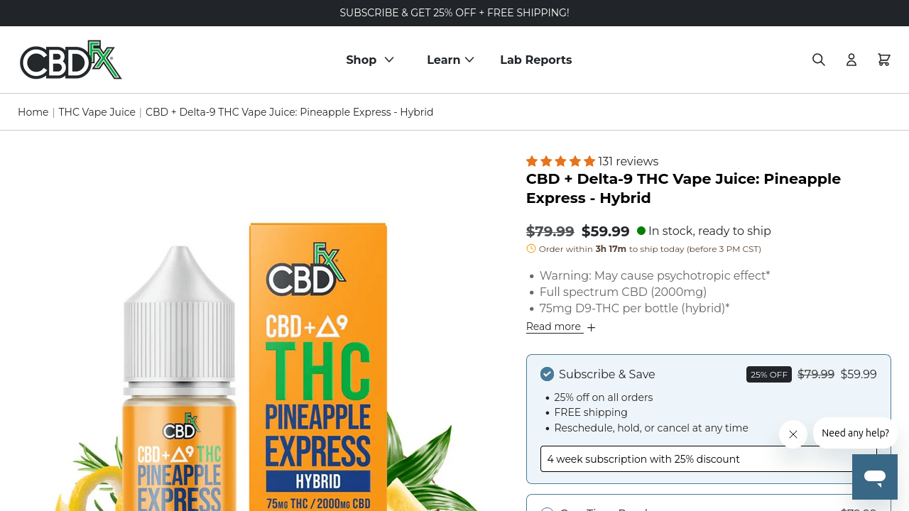 Pineapple Express Hybrid Vape Juice thumbnail