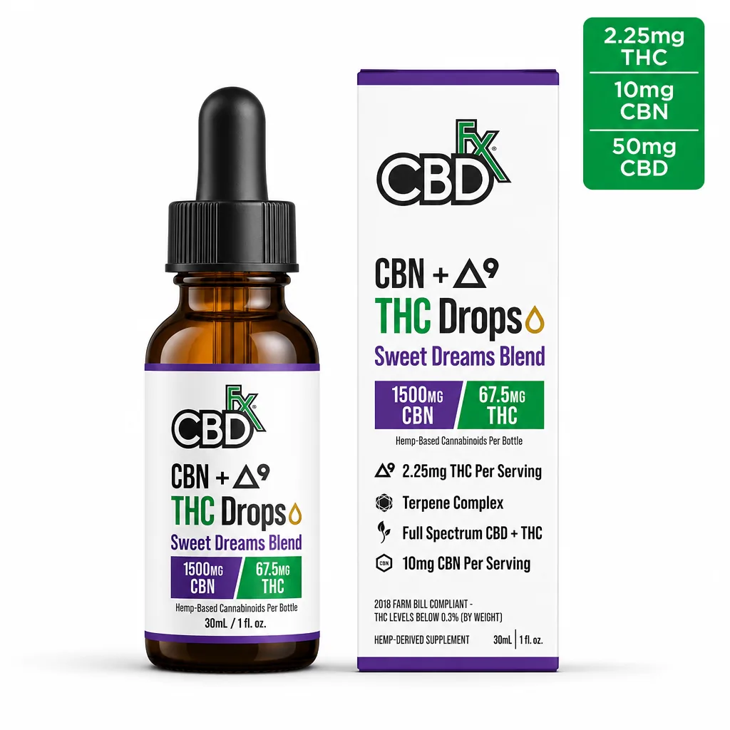 CBDfx Ultra Full Spectrum CBD Oil Tincture for Sleep + THC + CBN