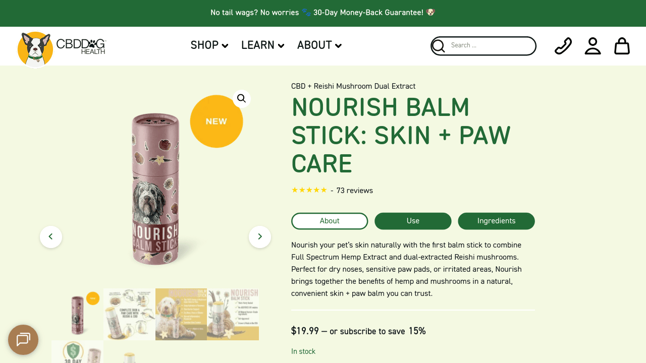 Nourish Balm Stick for Dogs thumbnail