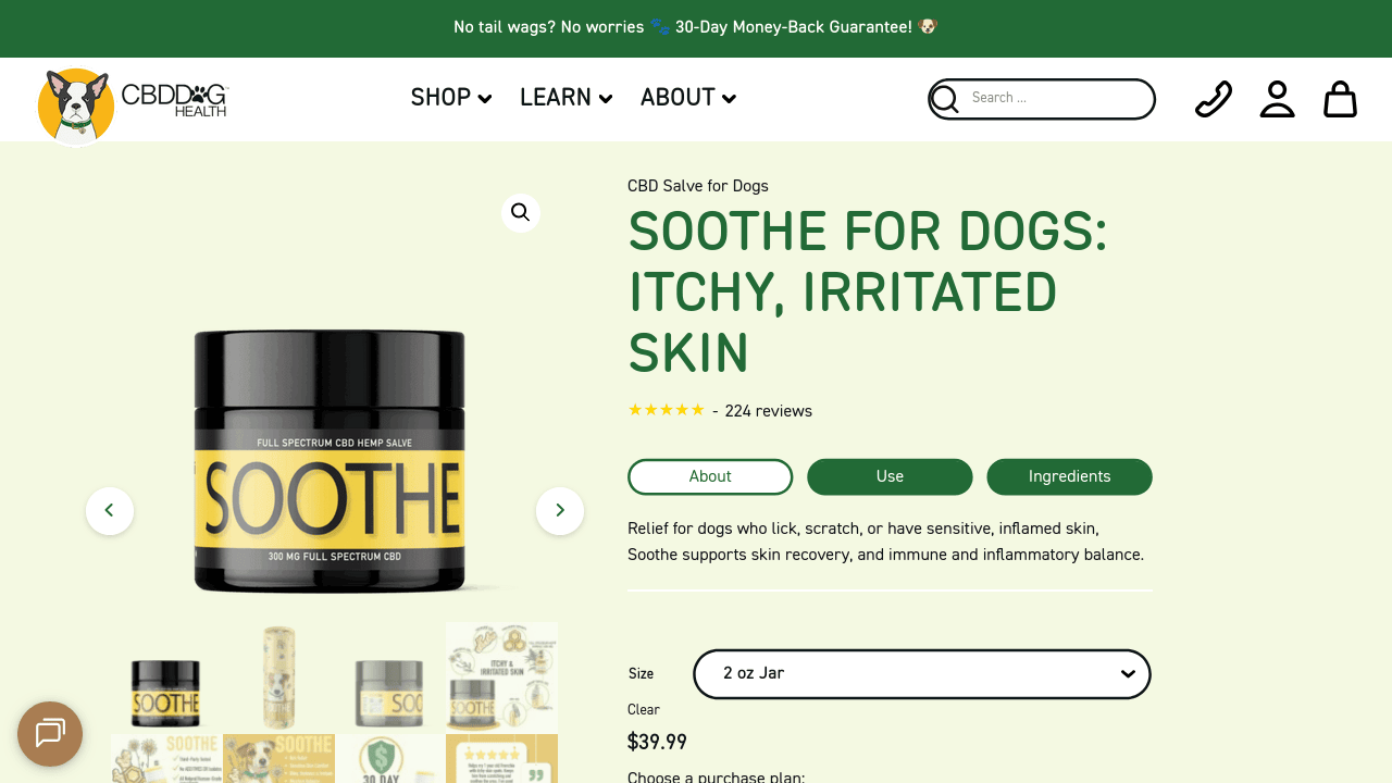 SOOTHE CBD Salve for Dogs thumbnail