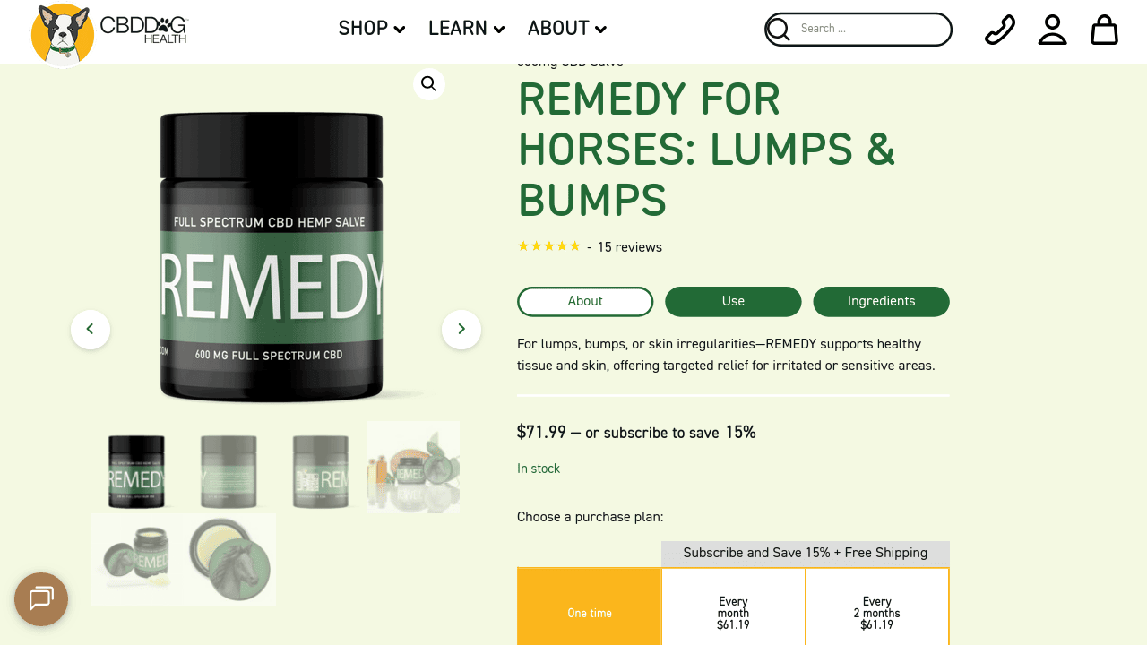 Remedy CBD Salve for Horses thumbnail