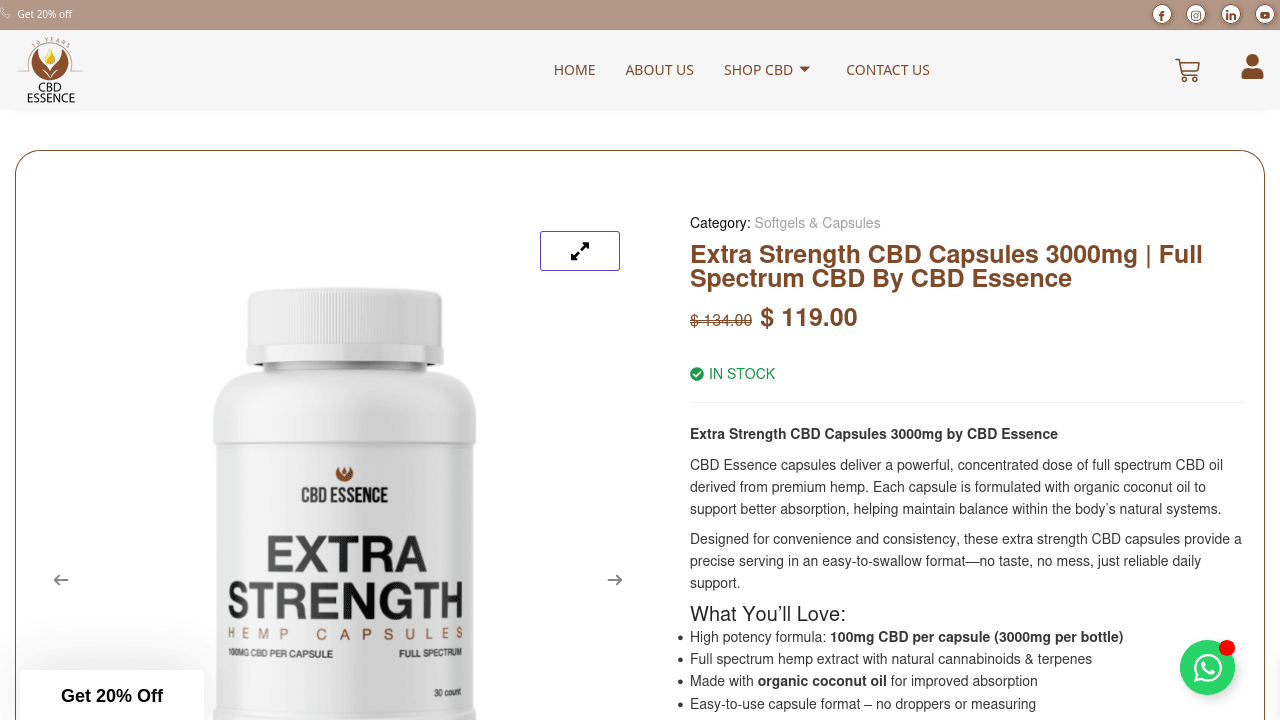 Extra Strength CBD Capsules thumbnail