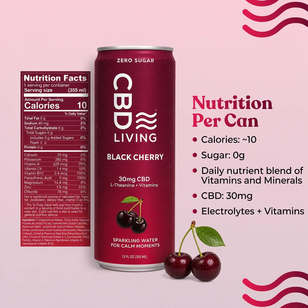 Black Cherry CBD Sparkling Water thumbnail