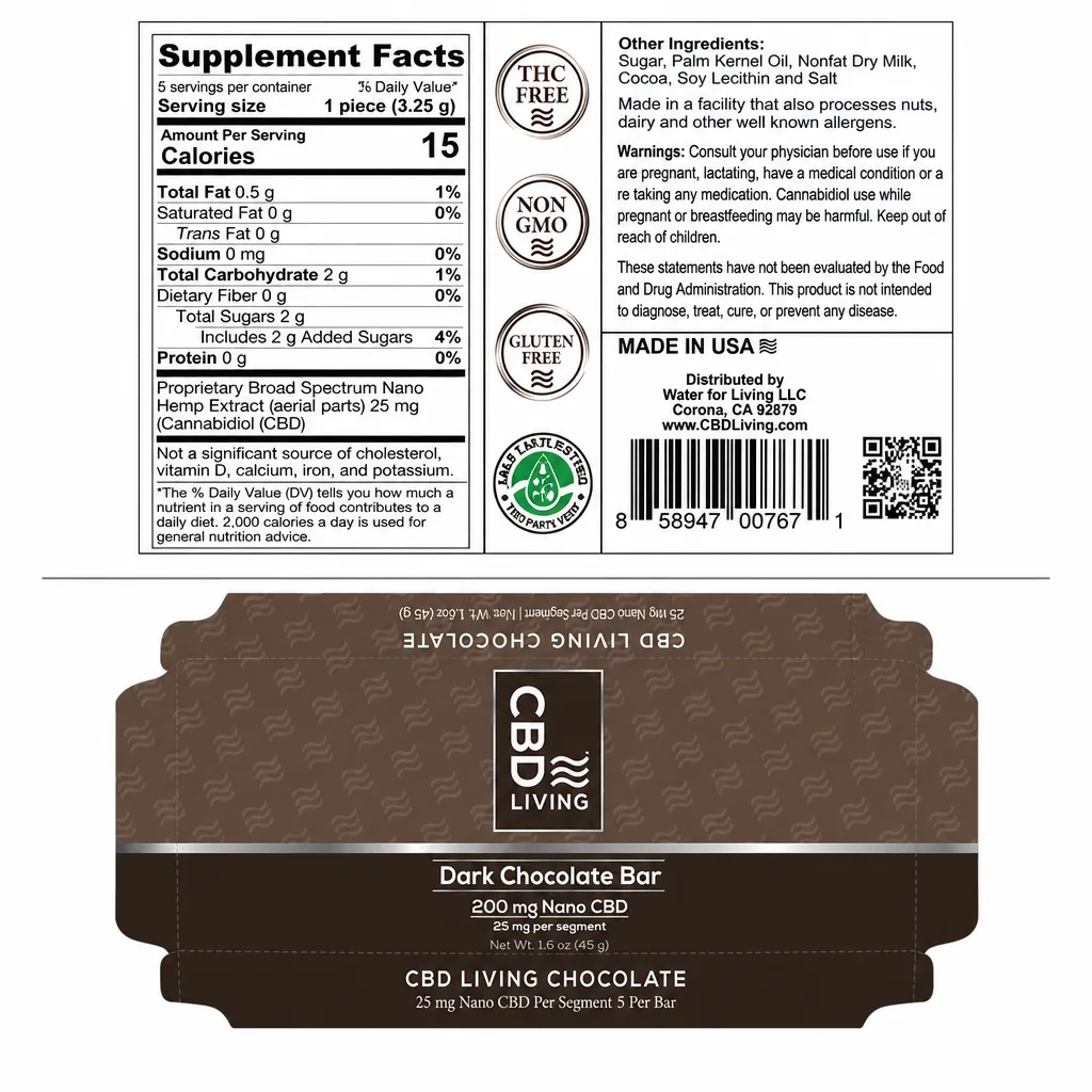 CBD Dark Chocolate Bar thumbnail