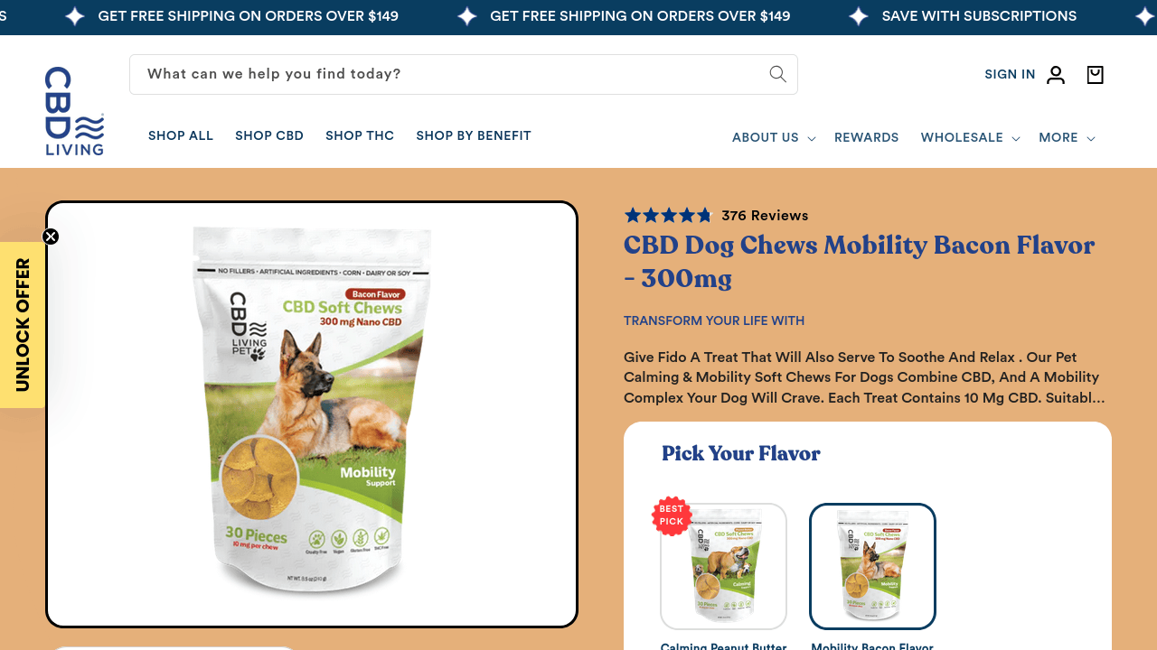 CBD Dog Chews Calming Peanut Butter thumbnail