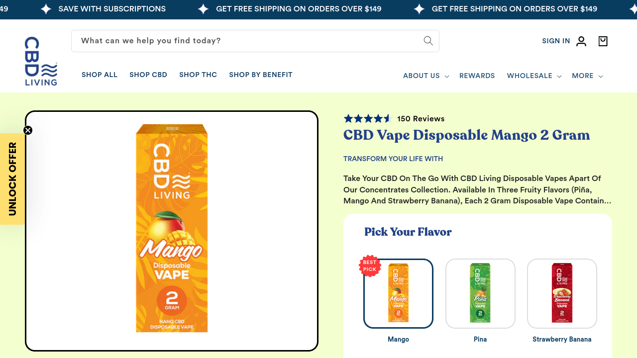 Mango CBD Disposable Vape thumbnail