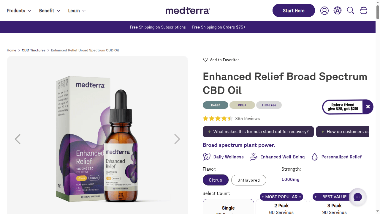 Enhanced Relief Broad Spectrum CBD Oil thumbnail