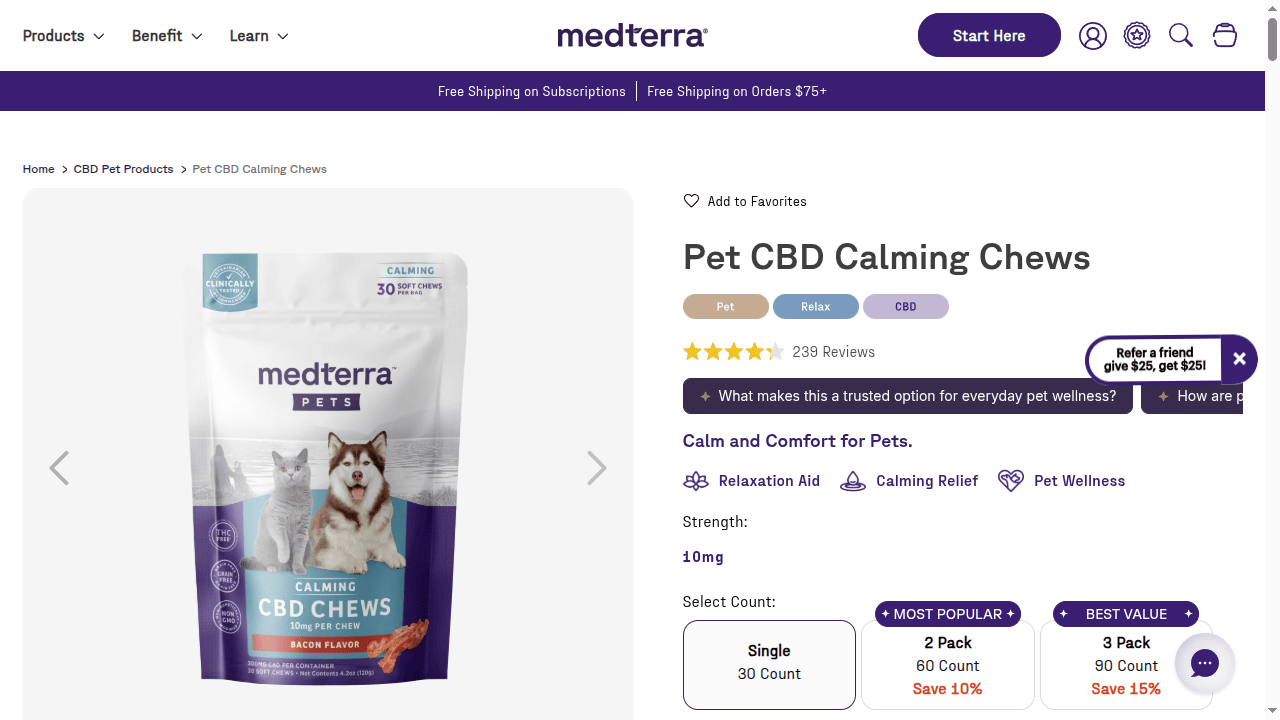 Pet CBD Calming Chews thumbnail