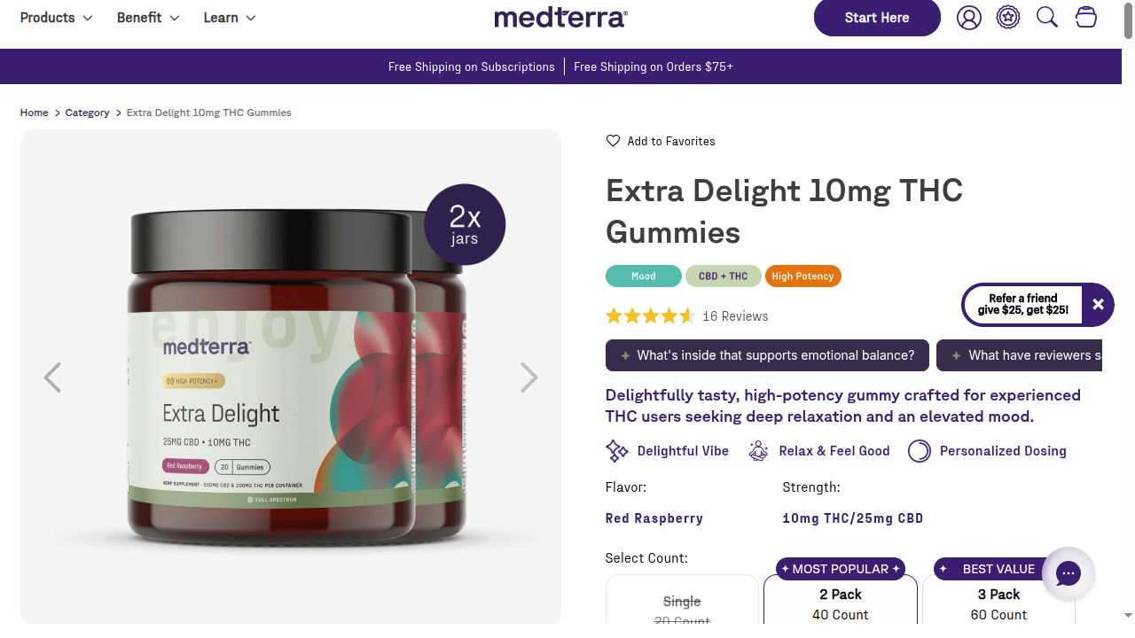 Extra Delight 10mg THC Gummies thumbnail