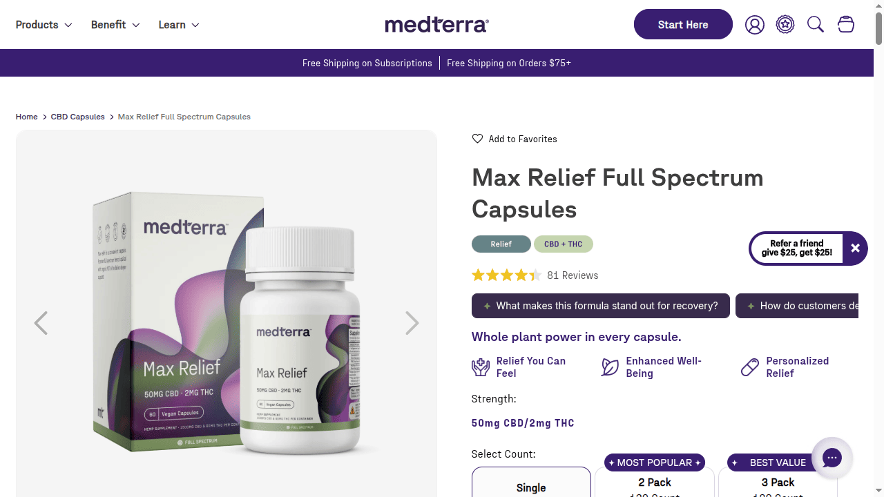 Max Relief Full Spectrum Capsules thumbnail
