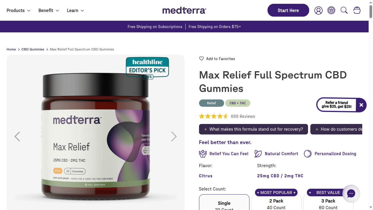 Max Relief Full Spectrum CBD Gummies thumbnail