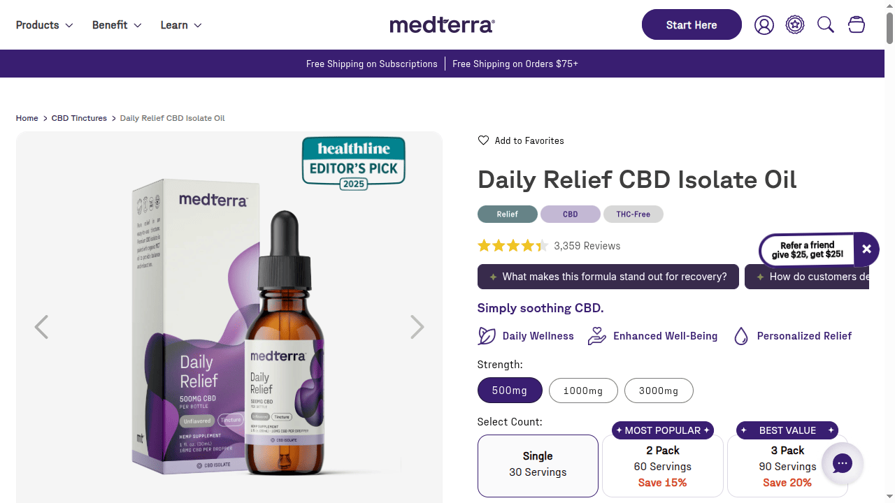 Daily Relief CBD Isolate Oil thumbnail