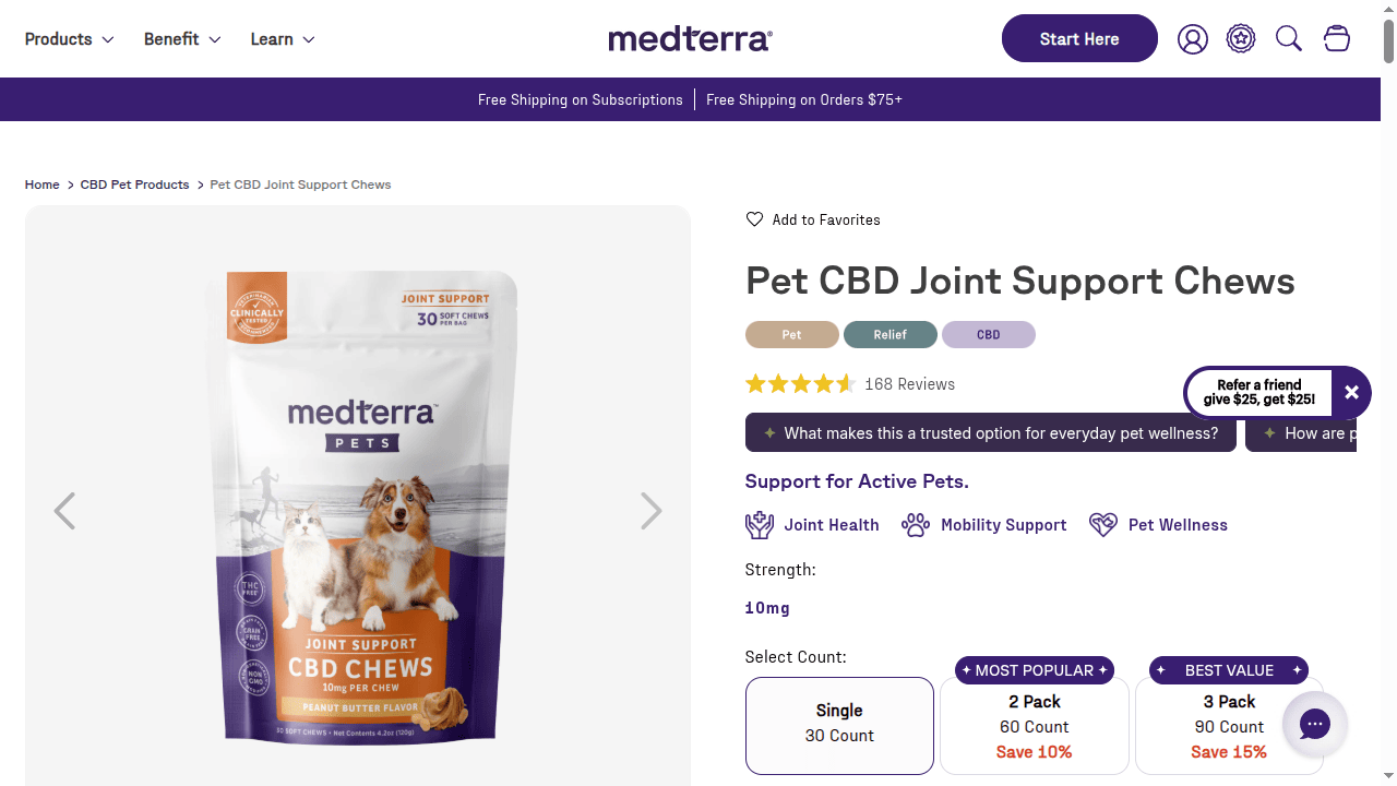 Pet CBD Joint Support Chews thumbnail