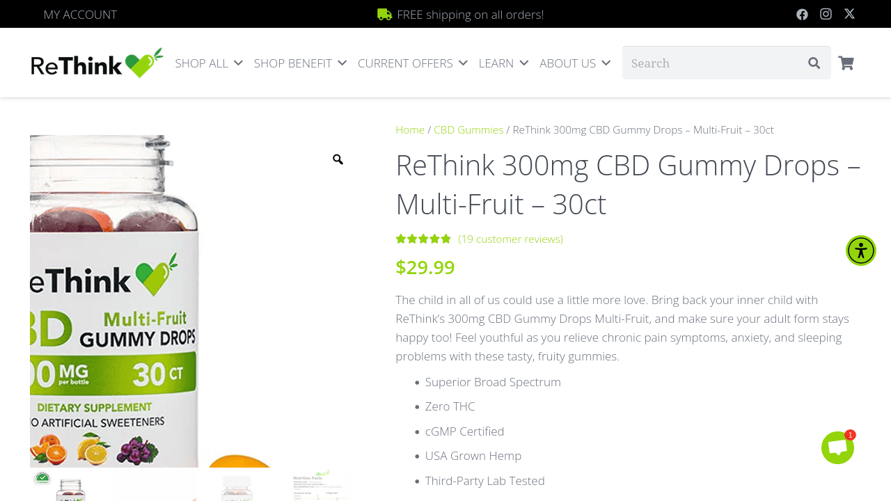 CBD Gummy Drops - Multi-Fruit - thumbnail