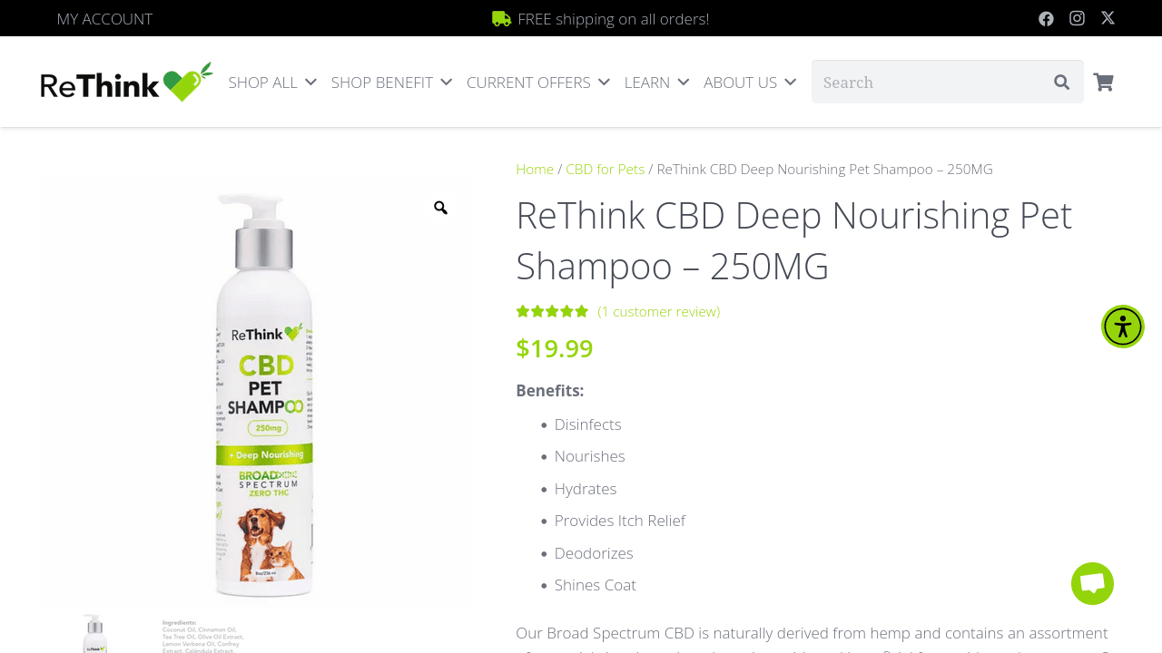 CBD Deep Nourishing Pet Shampoo thumbnail