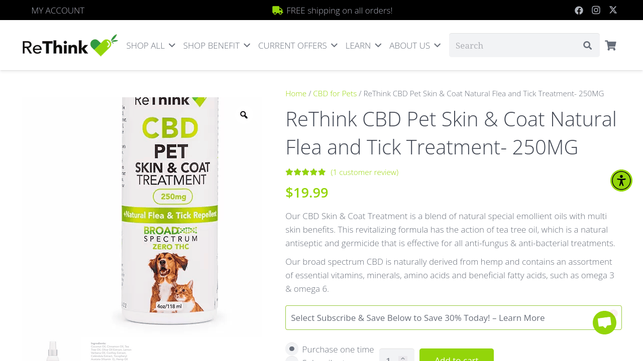 Pet Skin & Coat Natural Flea and Tick Treatment thumbnail